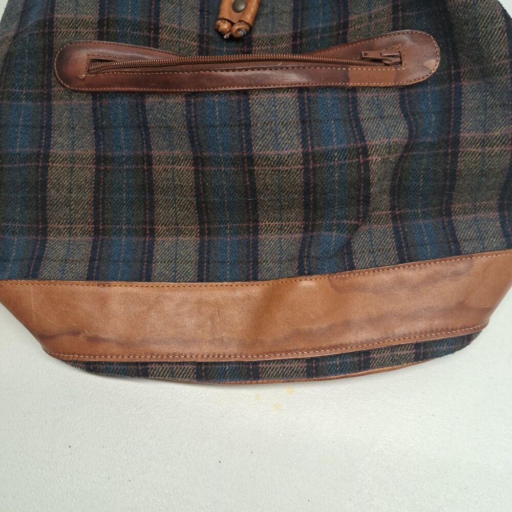 Vintage Banana Republic Plaid Bucket Bag Made In Italy - Picture 8 of 11